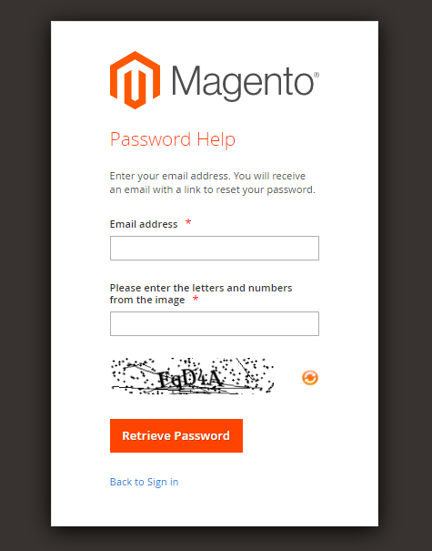 Magento 2 admin password reset