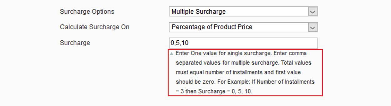 Multiple Surcharge
